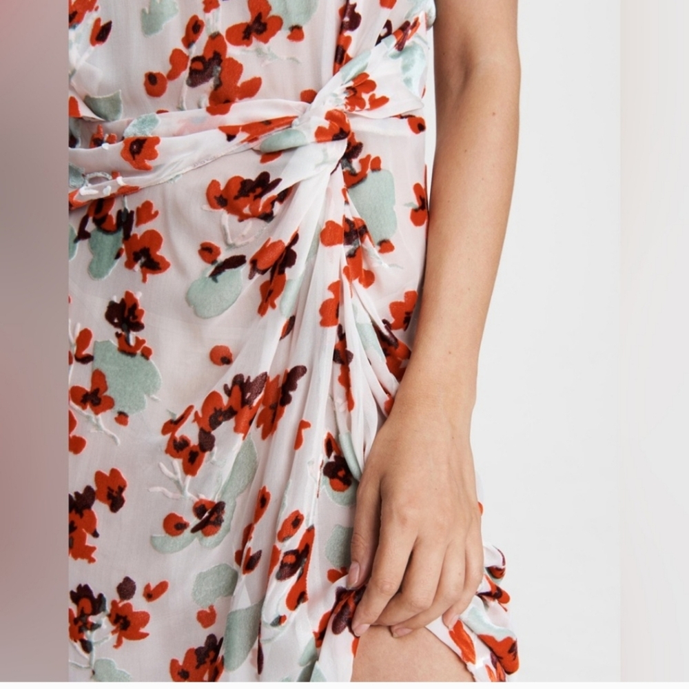 RAG & BONE Womens 0 Floral Velour Velvet Gigi Sleeveless Cap Sleeve Dress Classy - Picture 7 of 10